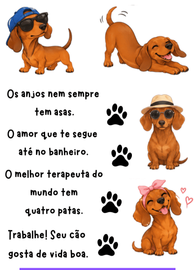 Adesivo cães salsicha Cartela 10x13,85cm
