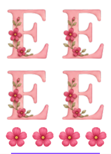 Adesivo E rosa florido