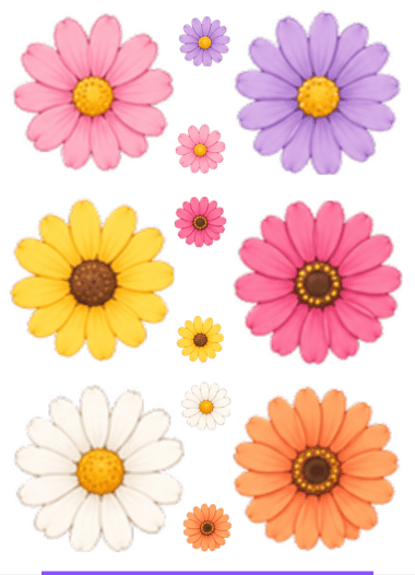 Adesivo flores 01 Cartela 10x13,85cm